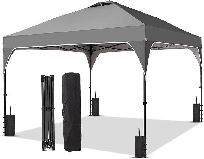 10x10FT Canopy Tent, 1-Button Push Instant Pop Up Canopy by Oneofics