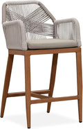 PURPLE LEAF Patio Counter Height Bar Stool 24" H Modern 1 Piece Rattan Outdoor by PURPLELEAF