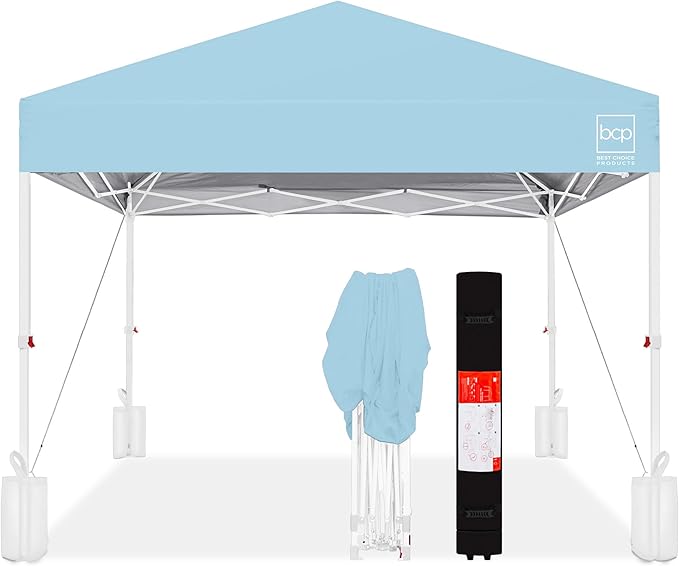 Best Choice Products 8x8ft Pop Up Canopy Tent, Outdoor Shade, 1 Person 1 Minute by BestChoiceProducts