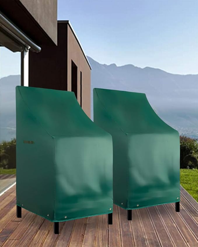 RosieLily High Back Patio Chair Covers Waterproof Heavy Duty Stackable Outdoor - Image 4