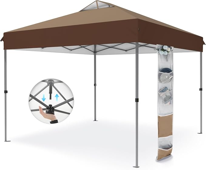 PHI VILLA 10x10ft 1-Person Setup Pop Up Canopy Tent Instant Portable Shelter w/ by PHIVILLAThepioneerofcomfortablehouseholdsupplies
