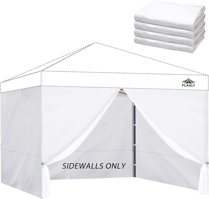 Instant Canopy Sidewalls for 10x10 Pop Up Canopy Tent, 300D Waterproof Material by FLAGLY