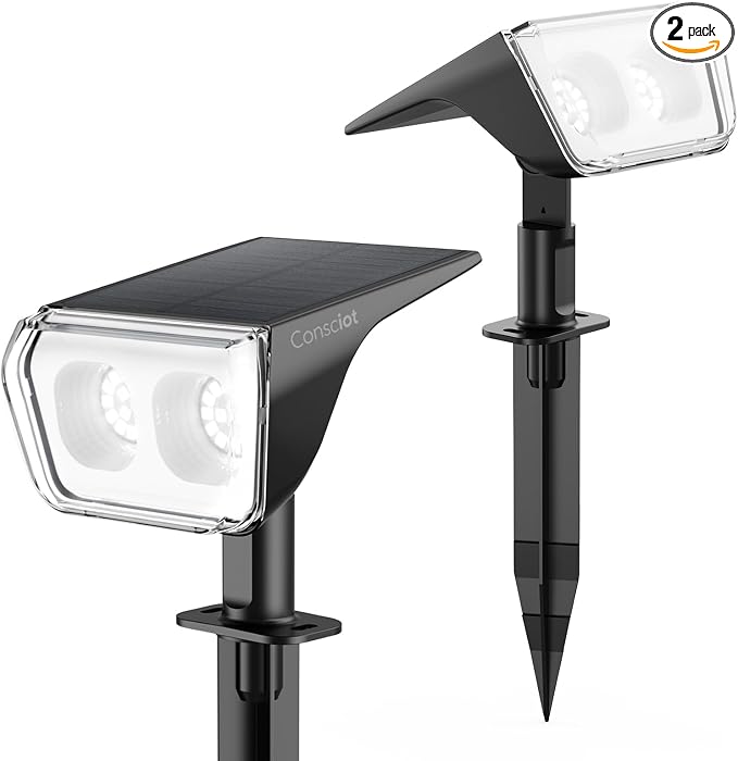 Consciot Solar Spot Lights Outdoor Waterproof, 24 LED Dusk-to-Dawn Solar by Consciot