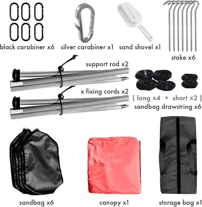 Beach Canopy Windproof Design, Sun Shelter UPF50+ Portable Family Tent - Image 6