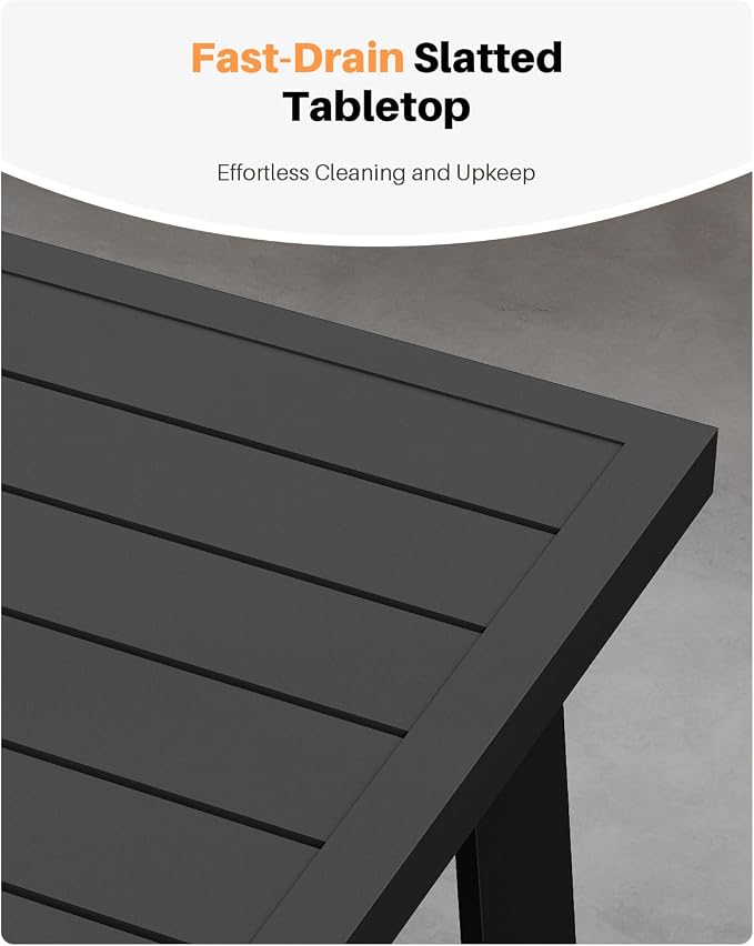 Patio Coffee Table, Never-Rust Aluminum Outdoor Coffee Table - Image 7