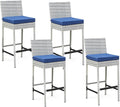 ECOTOUGE Rattan Bar Stools Set of 4, Wicker Woven Patio Stools & Patio Bar by ECOTOUGE