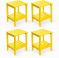 GREENVINES Adirondack-Outdoor-Side-Table | Set of 4 | 14 x 13 Inches | HDPE by GreenVines