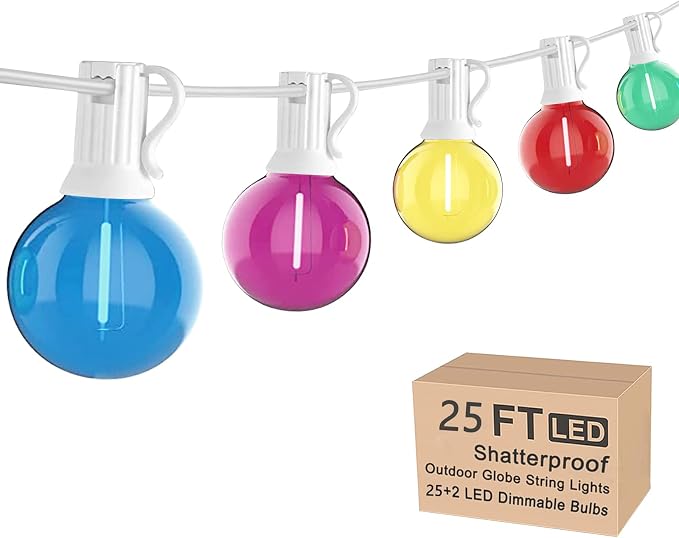 25Ft LED Outdoor String Lights, G40 Outdoor Christmas Decorations Lights by Goothy