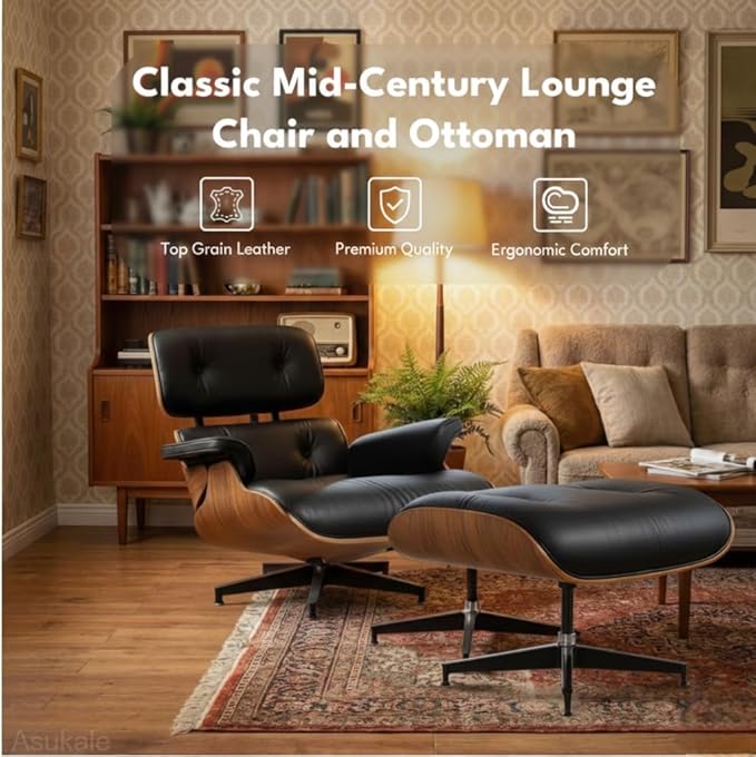 Top Grain Leather, Mid Century Chaise Lounge Chair Indoor, Chair - Image 5