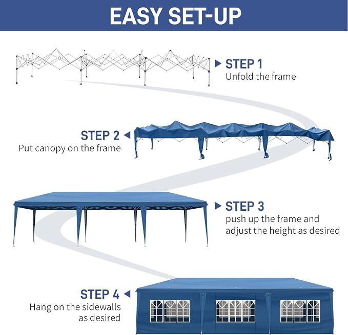 Outvita 10x30ft Ez Pop Up Canopy, Portable Instant Canopy Tent - Image 6