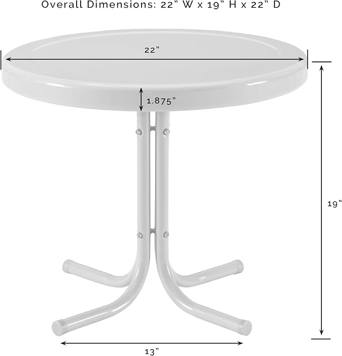 Crosley Furniture Griffith Weather Resistant Retro Metal Outdoor Side Table - Image 3