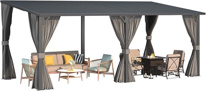 AECOJOY 20'x10' Outdoor Hardtop Metal Gazebo - Image 7