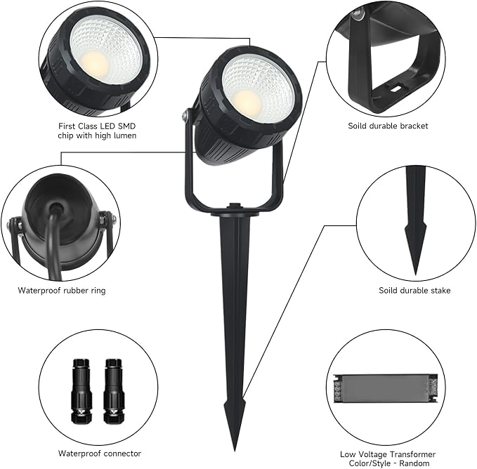 Low Voltage Safety Landscape Lights Outdoor: 7W 840LM LED Landscape Lighting - Image 9