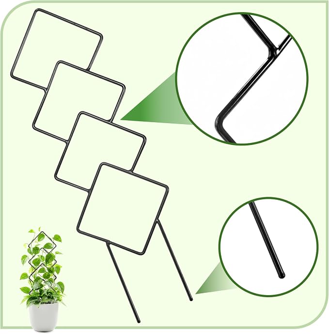 Indoor Trellis for Climbing Plants: 3PC Small Garden Metal Trellis for Vine Ivy - Image 6