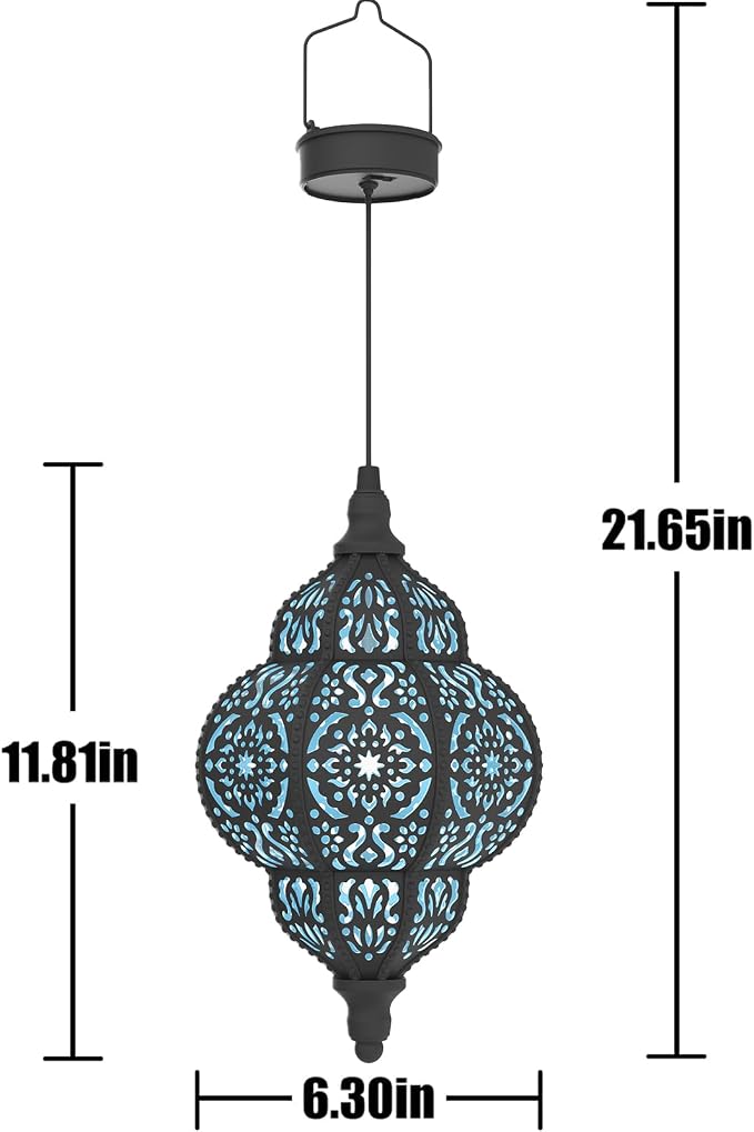 Hanging Solar Lights Outdoor Garden Decor Solar Lantern Waterproof Plastic - Image 6