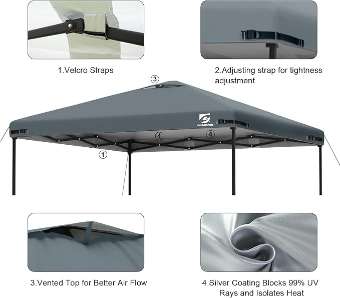 2PCS 10x10 Pop Up Canopy Replacement Top Cover - Image 4