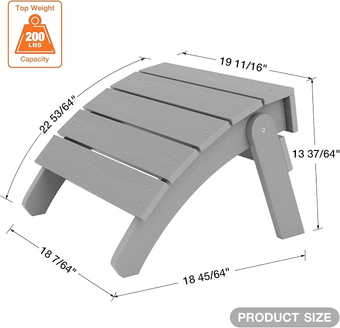 YEFU Adirondack Ottoman, Patio Foot Rest, Adirondack Foot Rest, Folding - Image 4