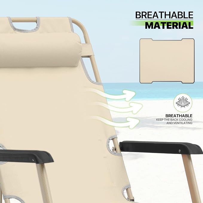 Magshion Folding Patio Chairs Set of 2, Outdoor Lounge Chair - Image 7