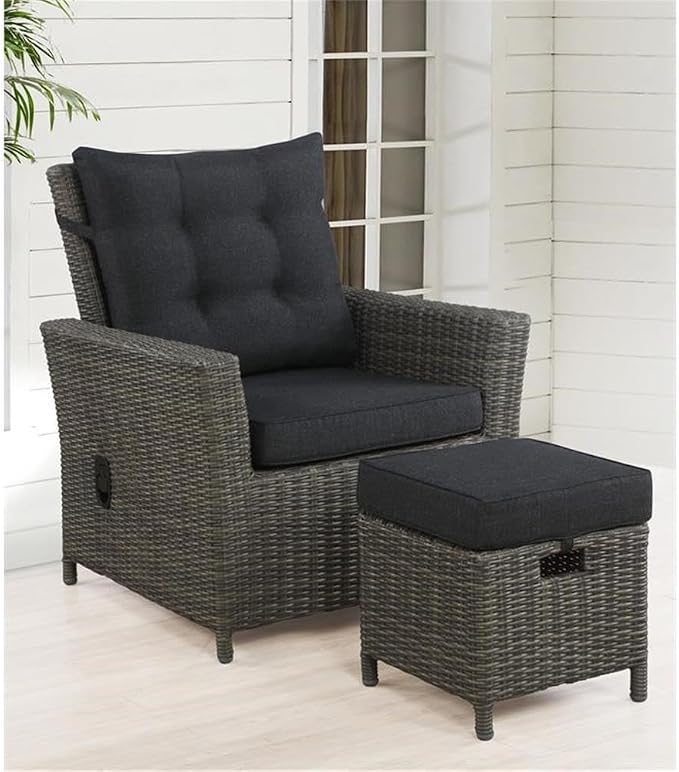 Asti All-Weather Wicker Outdoor 15" Square Ottomans - Image 2