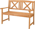 Outvita Wooden Garden Bench, Outdoor Wood Patio Bench, Rustic 2-Person Loveseat by Outvita