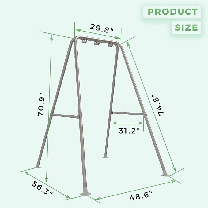 G TALECO GEAR Hammock Chair Stand, Heavy-Duty Steel Hammock Stand, 300LBS - Image 6