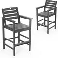 Patio Bar Table, Adirondack Chairs and Table 2 Pieces Set, Bar Height Chairs by Orbcove