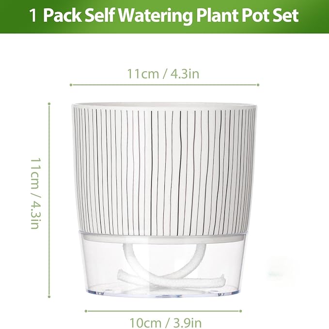 Self Watering Pots for Indoor Plants, 4 and 5.3 Inch - Image 2