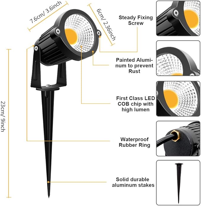 ZUCKEO Low Voltage Landscape Lights 5W LED Landscape Lighting 12V 24V Outdoor - Image 4