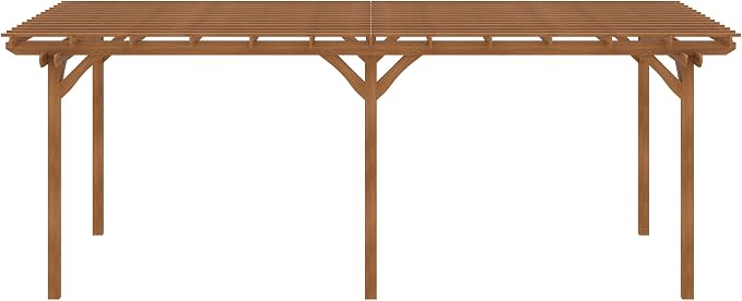 Outsunny 12' x 20' Outdoor Pergola, Wood Gazebo Grape Trellis - Image 9