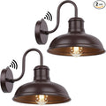2-Pack Dusk to Dawn Outdoor Wall Sconces, Farmhouse Outside Lighting Gooseneck by TOBUSA