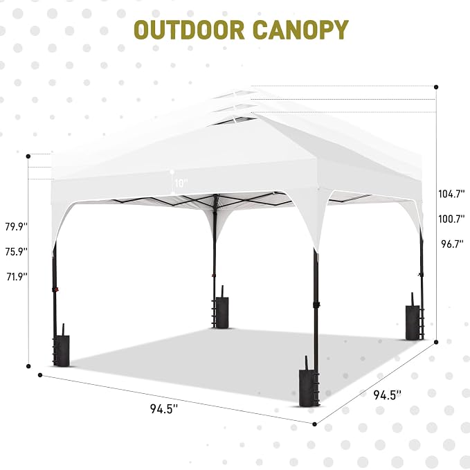 8x8 FT Canopy Tent, 1-Button Push Pop Up Canopy - Image 6