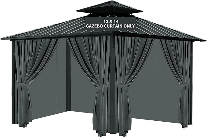 Gazebo Universal Replacement Privacy Curtain, 4-Panels Sidewall by TNGAN
