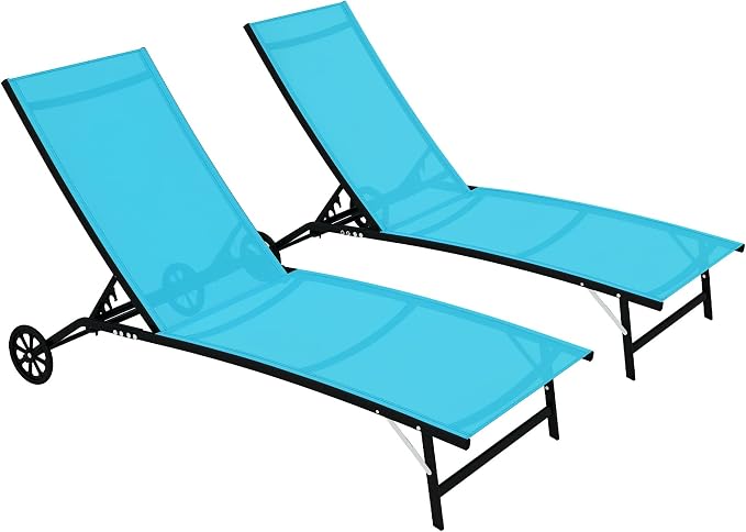 Outsunny Chaise Lounge Outdoor, 2 Piece Lounge Chair by Outsunny