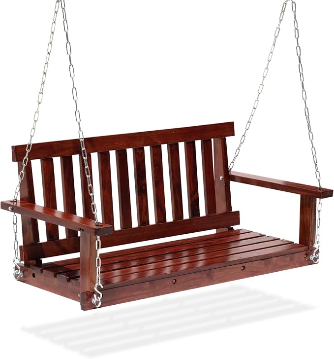 Upgraded Outdoor Wooden Porch Swings 48 Inch Outdoor Swings by WelcometoourPazidom