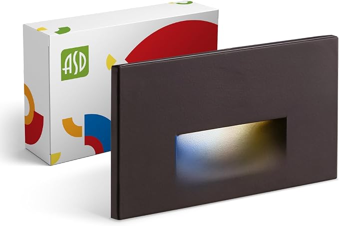 ASD LED Recessed Step Light Fixture, Outdoor & Indoor Stair Tread Lighting | by ASDLightingCorporation