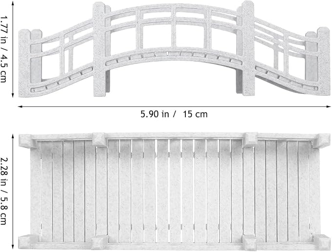 Garneck Miniature Arch Bridge for Fairy Garden Accessories: 5.9" Vintage Tiny - Image 5