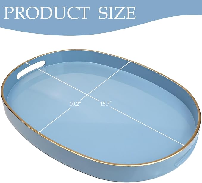 Spsyrine Blue Plastic Serving Tray - Image 4