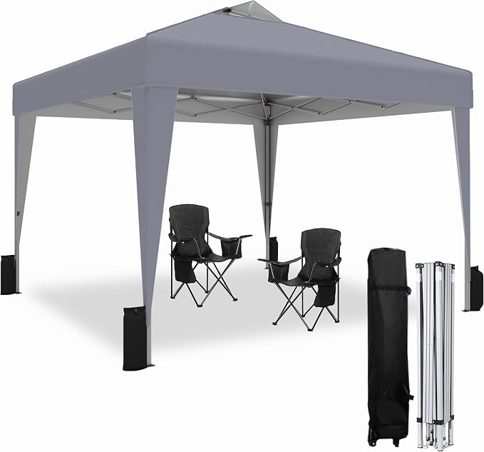 SANWAY 10x10 Pop up Canopy Tent, One-Button, Outdoor Instant Canopy Protable by SANWAY