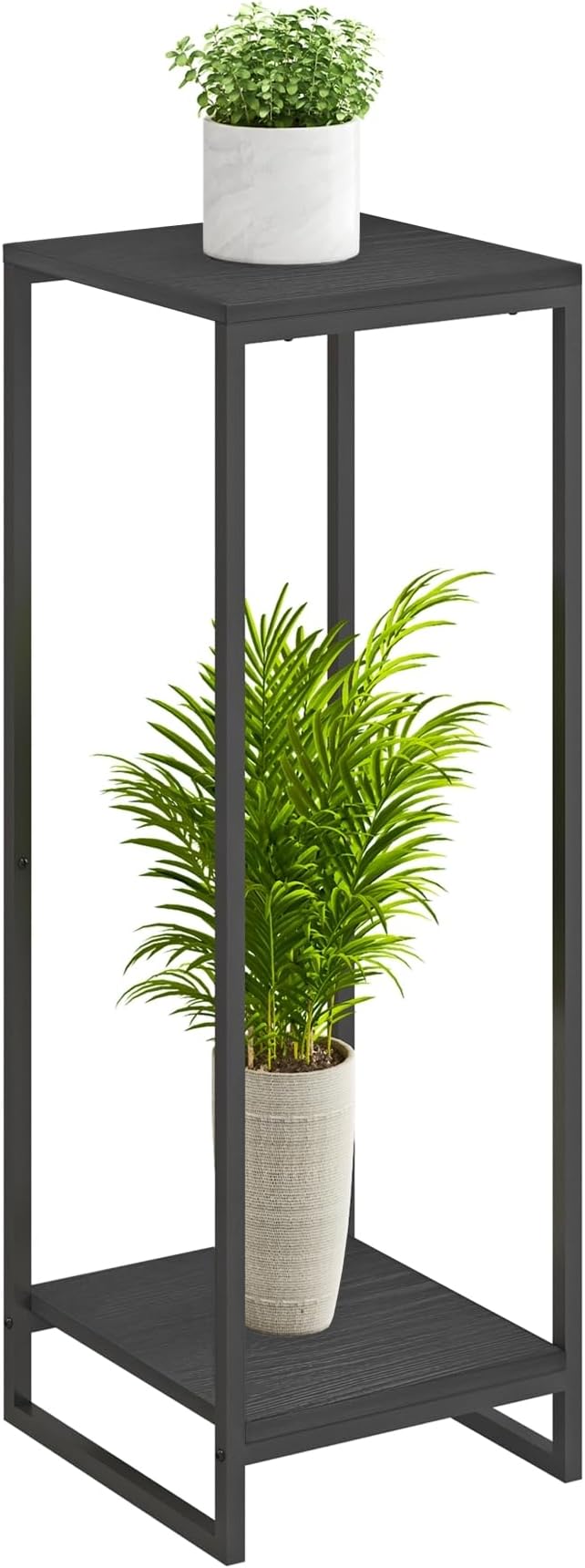 34" Tall Plant Stand Indoor, 2-Tier Modern Plant Shelf, Corner Flower Pot by GreenLivingSpaces