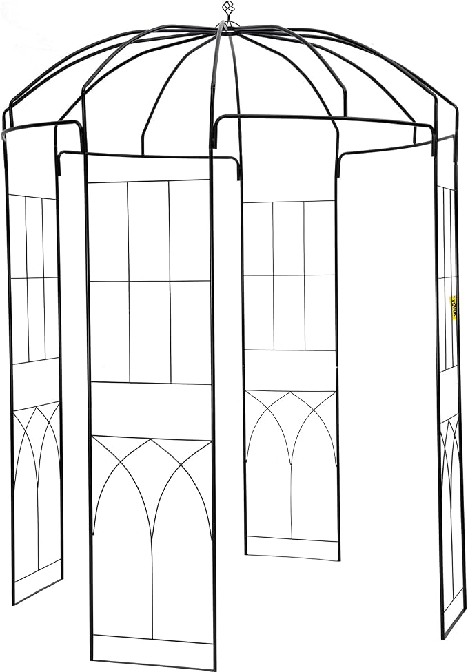 VEVOR Birdcage Shape Garden Arch, Heavy Duty Wrought Iron Arbor, Wedding Trellis - Image 10