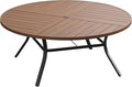VICLLAX 60" Round Outdoor Table, Patio Dining Table by HOME