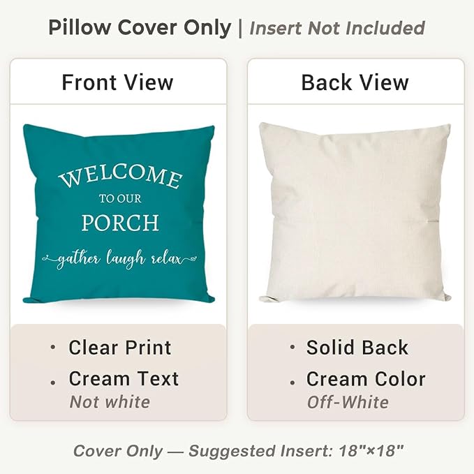 PANDICORN Welcome to Our Porch Stay Awhile Outdoor Decorative Throw Pillow - Image 4