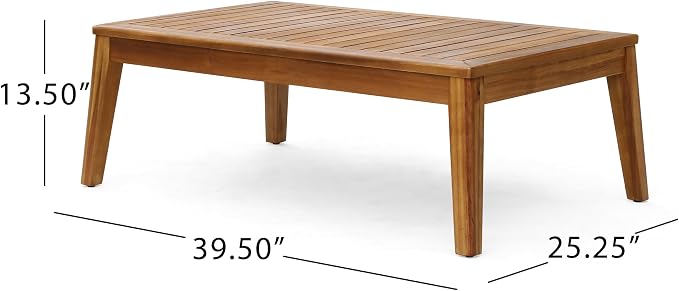 L-Shape Outdoor Furniture Set, 3-Piece Acacia Sectional Patio Sofa Set - Image 4