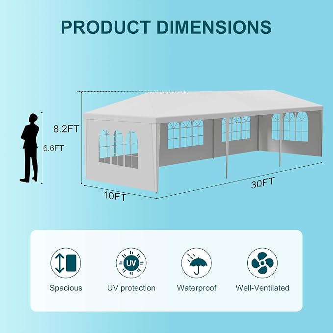 10'x30' Outdoor Party Canopy Tent - Image 6