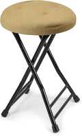 Folding Stool with Seat Cushion, Folding Chair with Handle, Folding Bar Stool by COOZMENT