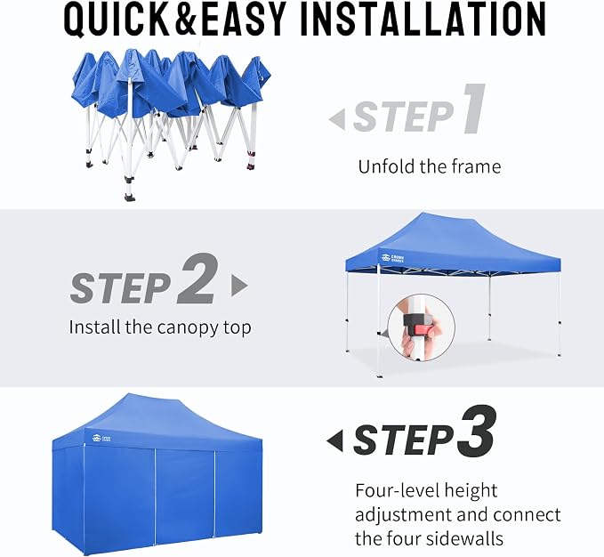 CROWN SHADES 10x15 Pop Up Canopy Tent, Thicken Frame Commercial Heavy Duty Tent - Image 5