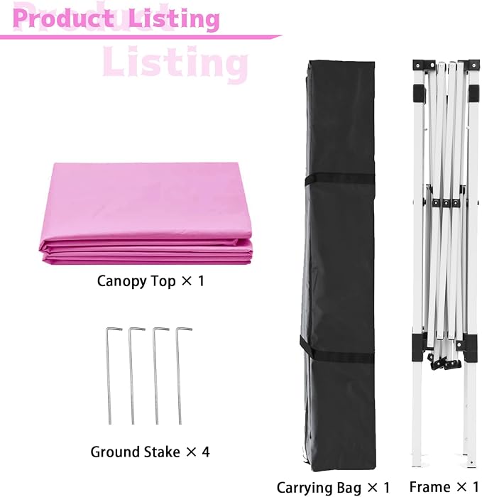 Canopy Tent, 10X10 FT Pop Up Canopy Outdoor Instant Tent Slant Legs - Image 6