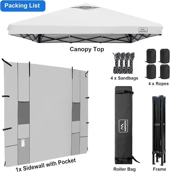 KAMPKEEPER 10x10 Easy Pop Up Canopy Tent - Image 7