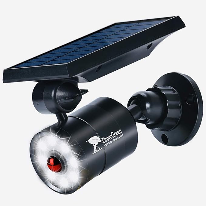Solar Motion Lights Outdoor 1400-Lumen LED Spotlight 9-Watt Solar Flood by DrawGreen