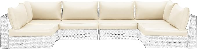 HOMREST Replacement Cushions for Outdoor Furniture, 25x25 Inch 14-Piece Patio by HOMREST